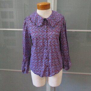 J. Crew Made with Liberty Fabric Long Sleeve Button Front Floral Print